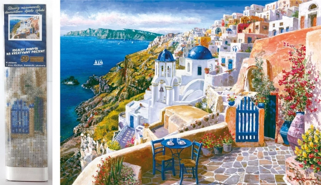 Pintura con diamantes Santorini 30 × 40 cm