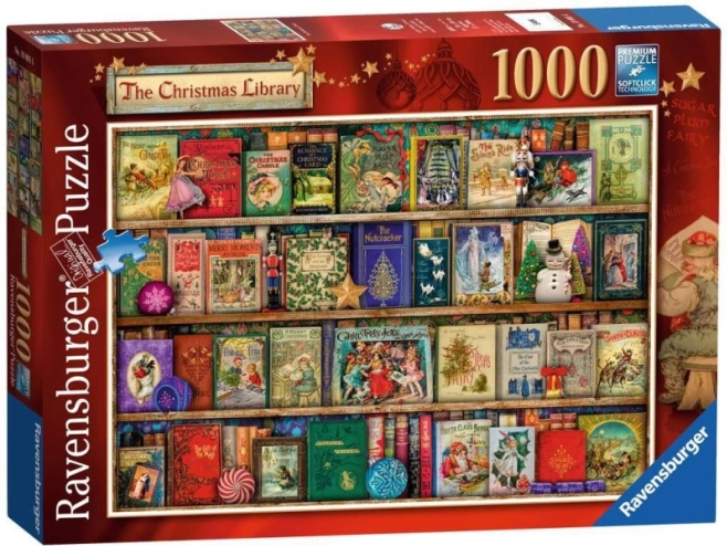 Rompecabezas Ravensburger Biblioteca navideña 1000 piezas