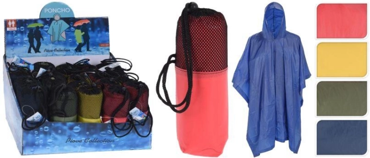 Poncho impermeable para adultos de PEVA, colores surtidos