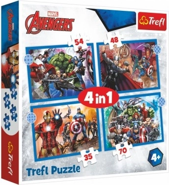 Puzzle 4 en 1 Valientes Avengers