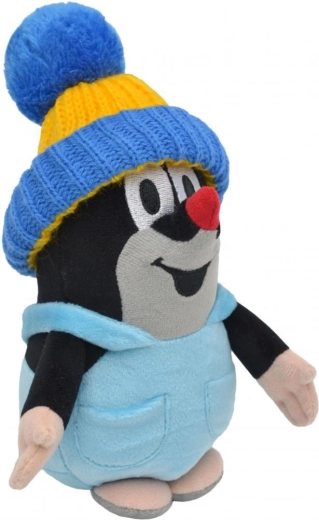 Moravská ústředna Krtek con calzoncillos y gorro azul-amarillo 20 cm