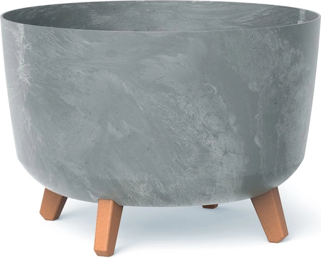 Macetero con efecto hormigón sobre patas de 33,9 cm – gris
