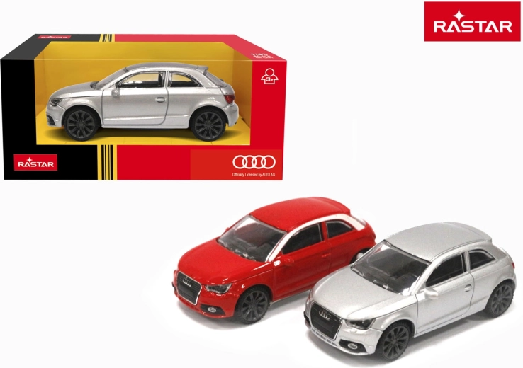 Coche metálico Audi A1 RASTAR a escala 1:43 rojo - 1 pieza