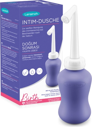Ducha posparto Lansinoh para el periné – botella bidé portátil 360 ml
