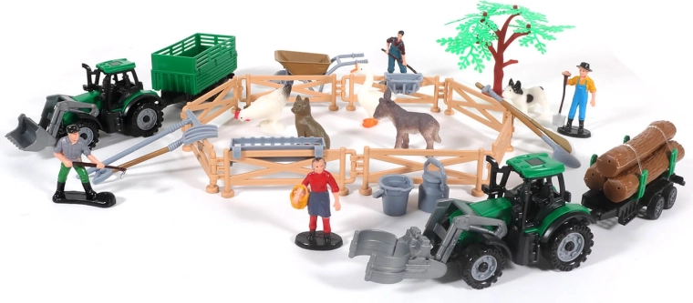 Granja con tractores de 20 cm