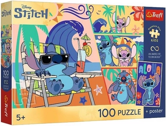 Puzzle premium para niños Lilo y Stitch – Días de playa 100 piezas