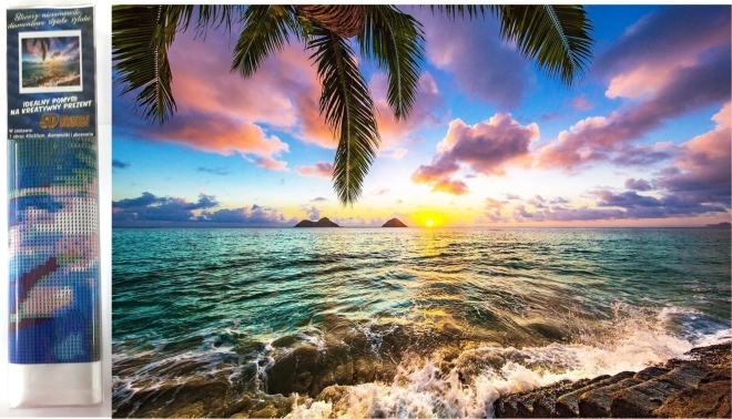 Pintura de diamantes – atardecer en el paraíso 30 × 40 cm