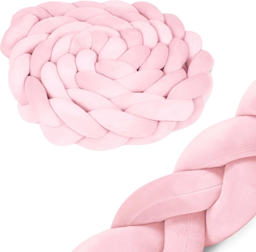 Protector trenzado para cuna Ricokids rosa 3 m