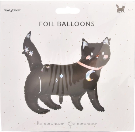 Globo de aluminio gato negro 96 × 95 cm