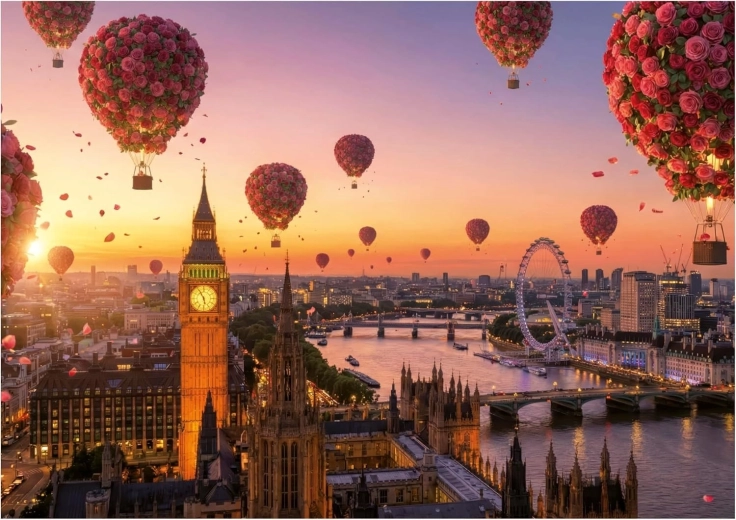 Puzzle Educa Globos aerostáticos florales 1000 piezas