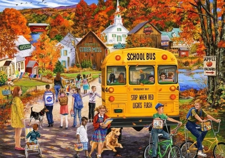 Puzzle Autobús escolar 2000 piezas BLUEBIRD