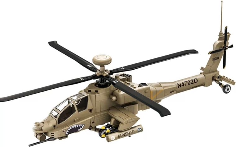 Set de construcción de helicóptero militar de 255 piezas