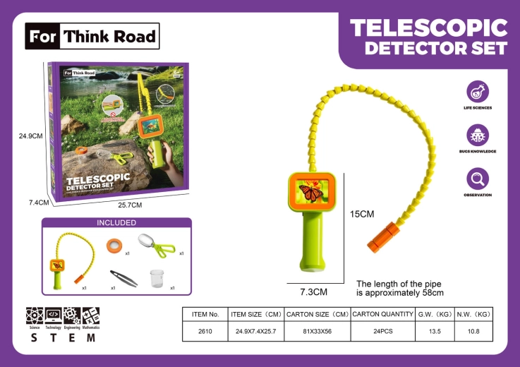 Endoscopio de inspección infantil con monitor y extensión + accesorios