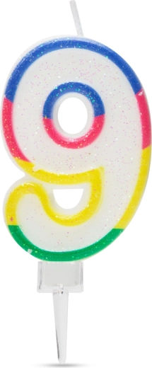 Vela para tarta con forma del número 9