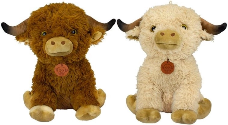 Vaca de peluche tipo vaca Highland sentada 20 cm - 1 pieza
