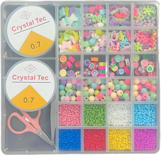 Set de cuentas con organizador, 26 compartimentos