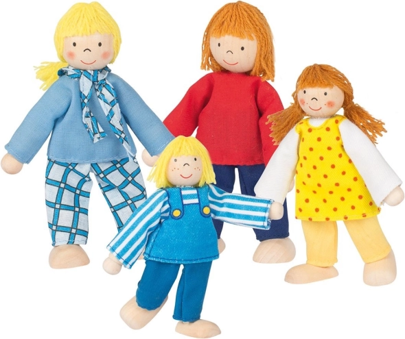Muñecas de madera – familia joven GOKI (4 uds.)