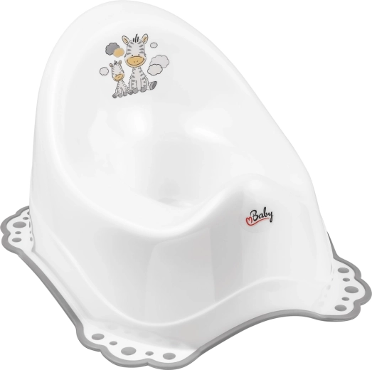 Orinal infantil Maltex con antideslizante y música Zebra, blanco/gris