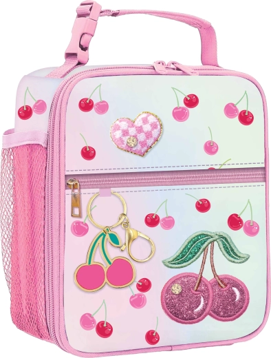 Bolsa térmica infantil para el almuerzo con llavero – cerezas - 1 pieza