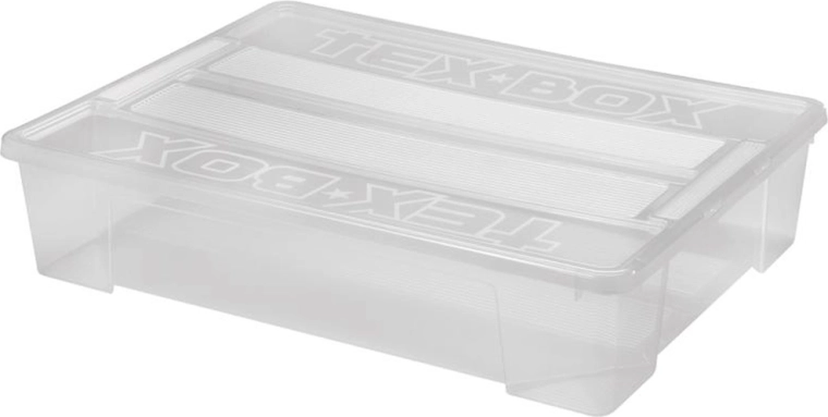 Caja de almacenamiento de plástico con tapa HEIDRUN TexBox 60 l