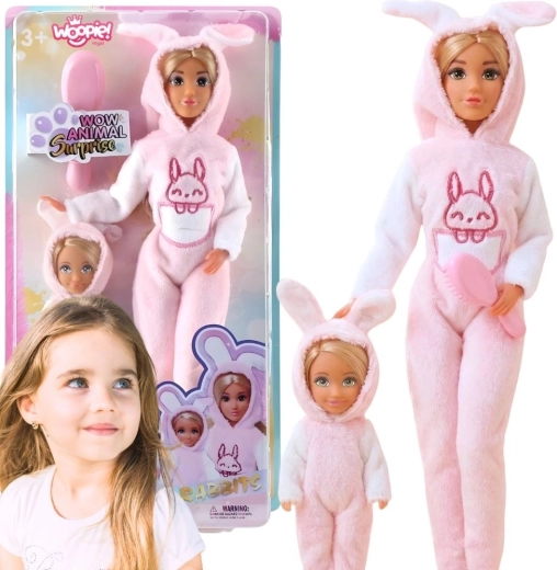 Woopie Royal muñecas con monos de conejo rosas - 2 unidades