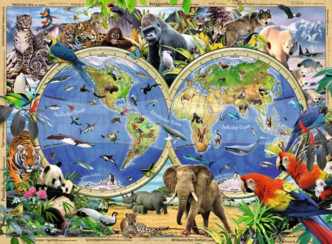 Puzzle Ravensburger Mundo de animales salvajes XXL 100 piezas