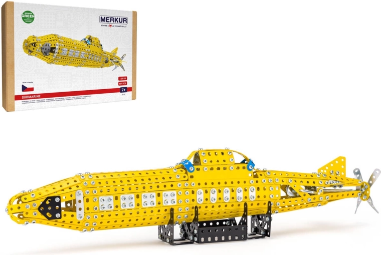 Set de construcción metálico Merkur Submarino, 654 piezas