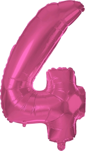 Globo de foil número 4 rosa 30 cm TORO