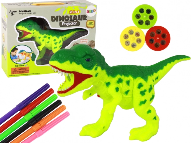 Proyector Dinosaurio con Rotuladores de Colorear