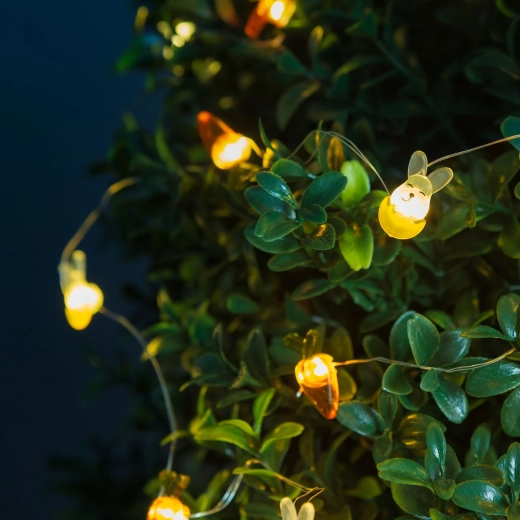 Cadena de luces LED de conejitos y zanahorias, 2 m, 20 LED
