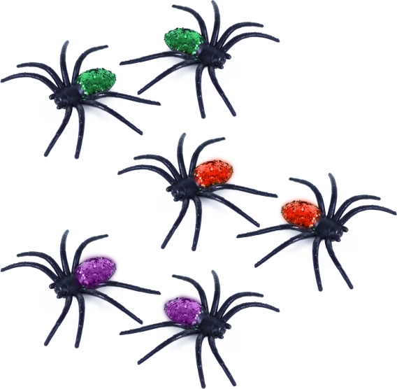 Arañas de goma brillantes – juego de 6 piezas