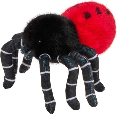 Araña decorativa roja y negra de 15 cm