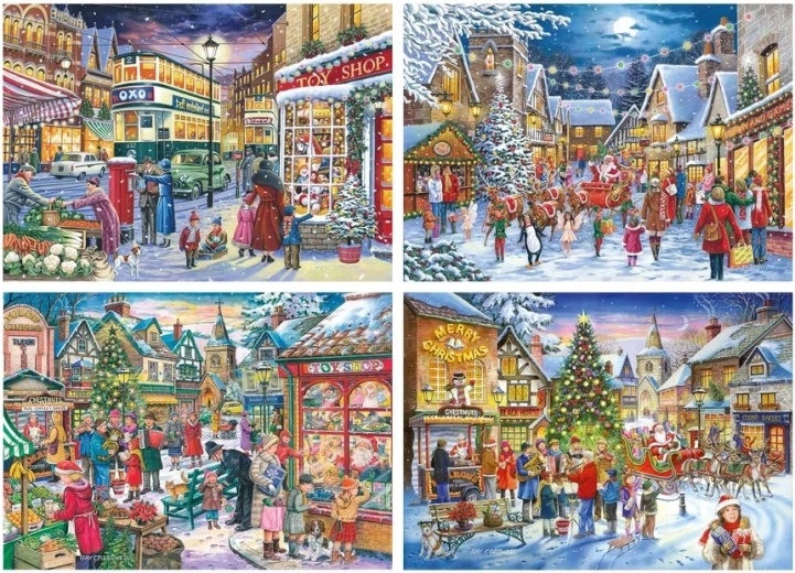 House of Puzzles Compras navideñas, 4 × 500 piezas