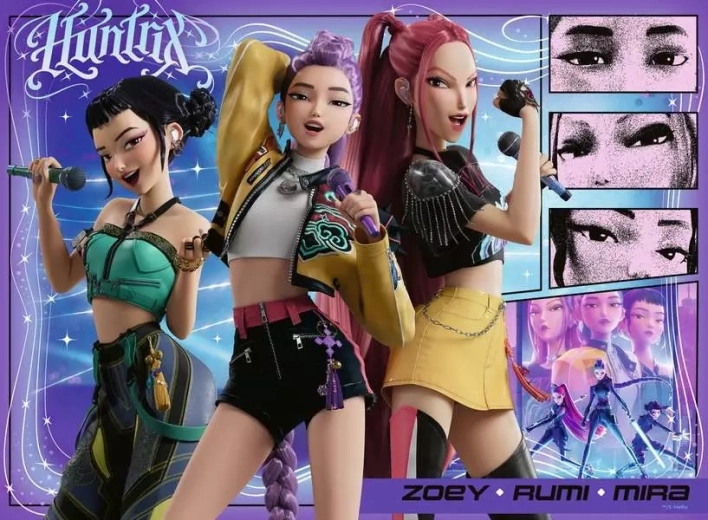 Puzzle Ravensburger K-pop: Cazadoras de demonios XXL 100 piezas
