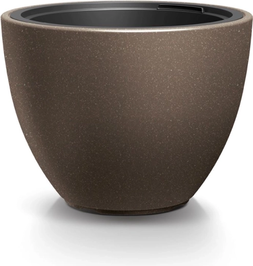 Maceta con inserto HEOS Eco Wood 29,8 cm – café