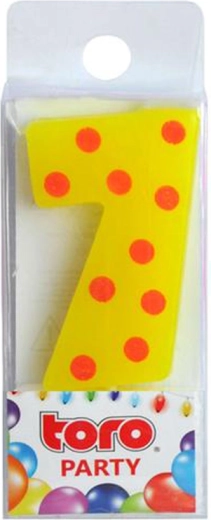 Vela para tarta número 7 TORO con pincho 4,5 cm