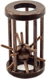 Rompecabezas metálico erizo en la jaula