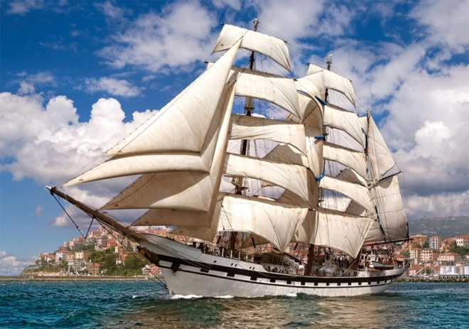 Puzzle de 500 piezas – gran velero saliendo del puerto, CASTORLAND
