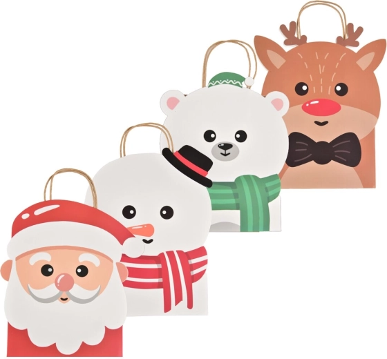 Bolsa de regalo navideña de papel para niños 18 × 10 × 23 cm (4 motivos)