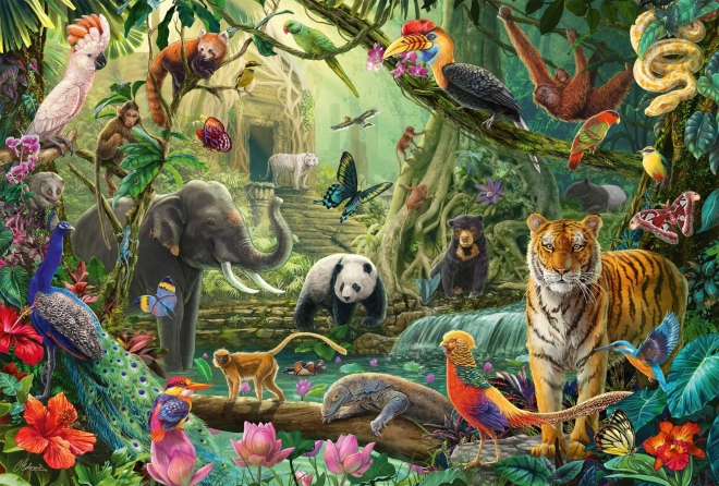 Puzle Jungla colorida de 100 piezas