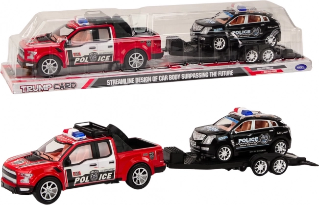Pickup policial con remolque desmontable y vehículo todoterreno – set de fricción