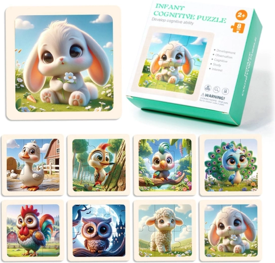 Puzzle de madera granja de 8 piezas