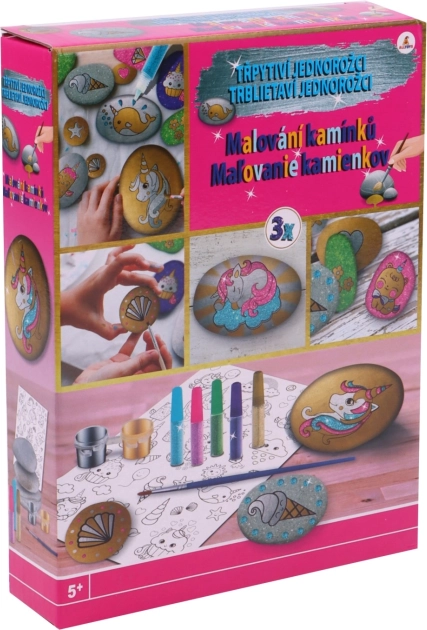 Pintura en piedras – unicornio brillante