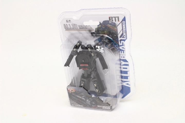 Robot transformable de metal con forma de locomotora, 10 cm