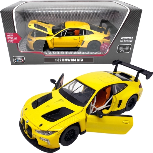 Modelo metálico BMW M4 GT3 1:32 amarillo