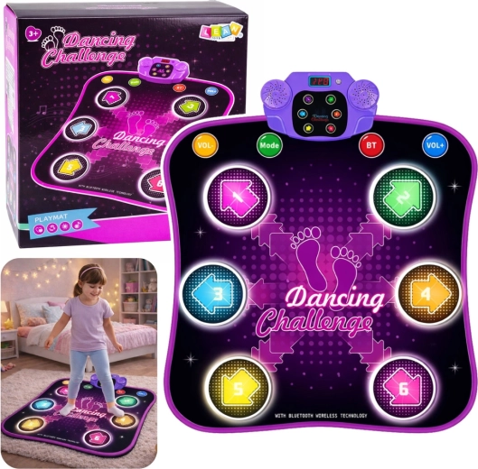 Alfombra de baile interactiva con LED y Bluetooth – 5 modos de juego