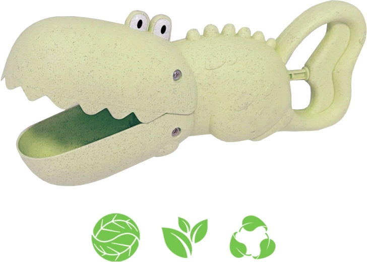 pala cucharón de cocodrilo woopie green para arena y agua de material biodegradable