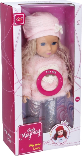 Muñeca con gorro 36 cm - 1 pieza