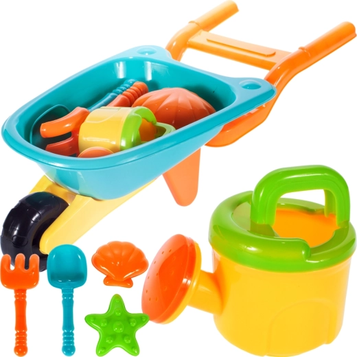 Carretilla con accesorios para arena