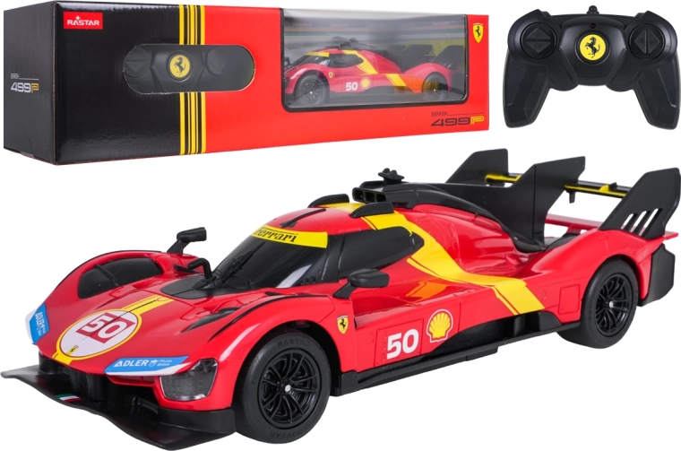 Coche de carreras RC Rastar Ferrari 499P con control remoto